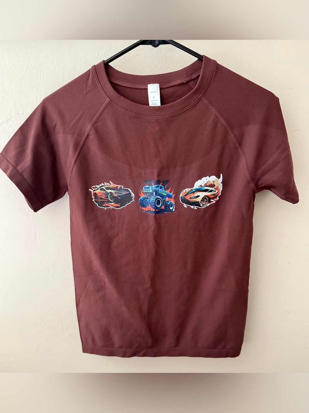Boys SZ S Monster Truck Sports Cars Brown Graphic Tee NWT Race Cars